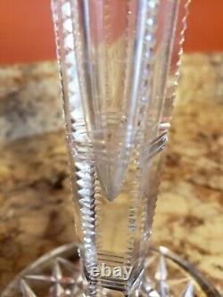Antique American Brilliant Period Cut Glass Crystal Trumpet Bud Vase 10.24 ABP