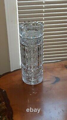 Antique American Brilliant cut crystal signed Tuthill cut glass Vase 10t