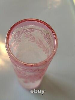Antique Baccarat / Val St. Lambert Vase Red Cameo Glass Acid Cut