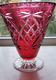 Antique Bohemian Cranberry Glass Vase Cut To Clear Fine Quality Starcut Foot