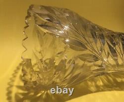 Antique Brilliant Cut Glass Crystal Vase 14 Sawtooth Corset Vase
