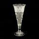 Antique Clear Glass Vase With Hand Cut Floral Design
