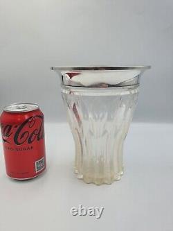 Antique Continental Solid Silver Mounted Cut Glass Vase