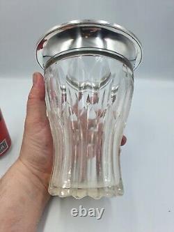 Antique Continental Solid Silver Mounted Cut Glass Vase