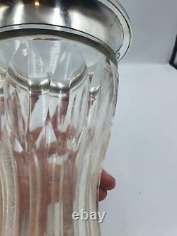 Antique Continental Solid Silver Mounted Cut Glass Vase