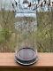 Antique Cut Glass Cloche Dome Display Bell On Wood Base 15 1/2 Tall