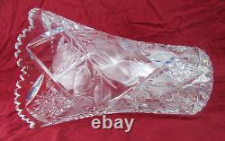 Antique Cut Glass Flower Table Vase 10 1/2