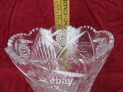 Antique Cut Glass Flower Table Vase 10 1/2