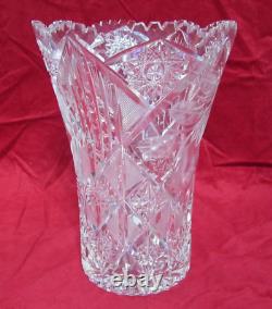 Antique Cut Glass Flower Table Vase 10 1/2