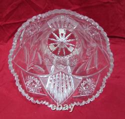 Antique Cut Glass Flower Table Vase 10 1/2