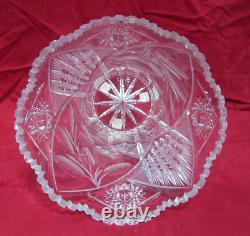 Antique Cut Glass Flower Table Vase 10 1/2