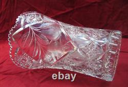 Antique Cut Glass Flower Table Vase 10 1/2