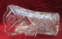 Antique Cut Glass Flower Table Vase 10 1/2