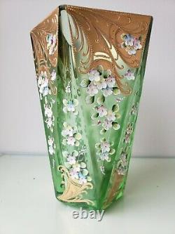Antique Czech Bohemian Cut Glass Vase