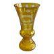 Antique Egermann Bohemian Czech Amber Cut To Clear Glass Vase 12 Tall Mint