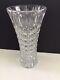 Antique English 9 Cut Glass Vase, Sterling Flared Rim, C. 1898. 2lbs 15ozs