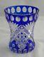 Antique European Crystal Brilliant Period Cobalt Blue Cut Glass Small Vase 4.5