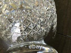 Antique Heavy Crystal Cut Glass Footed VASE by Thomas Webb England 10 x 6