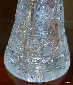 Antique Intricate Cut Lead Crystal Fluted Glass Vase
