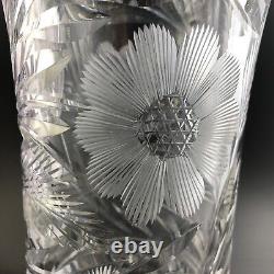 Antique Keifer Bros. ABP American Brilliant Cut Glass ALMAT Pattern 16 Vase