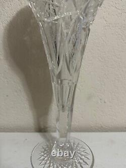 Antique Large American Brilliant Period Cut Glass Chalice Vase 14