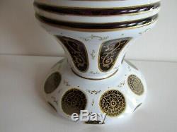 Antique Moser Bohemian Gold Purple Cased Overlay Cut Glass Vase 1890-1910