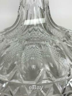 Antique Pair Victorian Cut Crystal Decanter Vase Bottles Sterling Silver Toppers