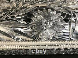 Antique Pairpoint ABP Cut Glass EARLY DAISY Pattern 10 1/2 Glove Box RARE