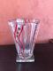 Antique Rare Art Deco Crystal Cut Glass Vase Red And Gold