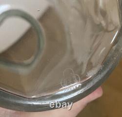 Antique Signed Marked Hawkes Flower Vase Brilliant Cut Glass Silver Rim 9.5