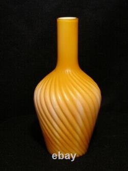 Antique Victorian Cut Velvet Apricot Color Art Glass Vase