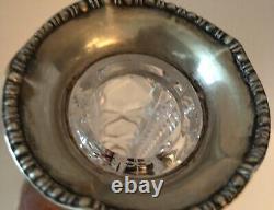 Antique Victorian Sterling Silver Top Brilliant Cut Glass Bud Vase 9