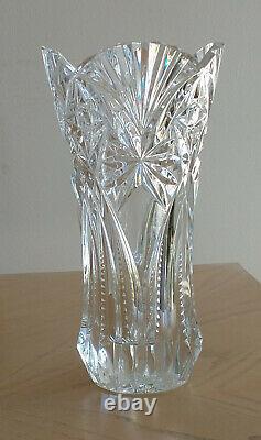 Antique Vintage 1935 Very Heavy Thick Cut Crystal Star Vase 12 Display Case Ex