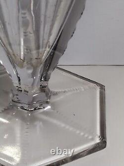 Antique american brilliant cut glass Flower vase vintage Tulip Scallop Top