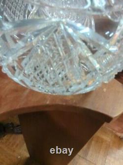 Antique american brilliant cut glass Star Ball Pitcher Vase