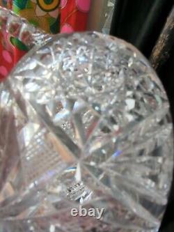 Antique american brilliant cut glass Star Ball Pitcher Vase