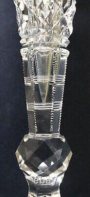 Antique c1890 HAWKES American Brilliant Period Cut Glass 12 Trumpet Vase Signed