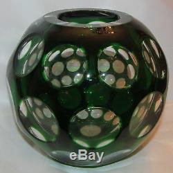 Art Deco Art Glass Cut to Clear Vase Czechoslovakia French