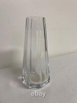 Art Deco MOSER Panel Cut Crystal Clear 6 Teardrop Bud Vase