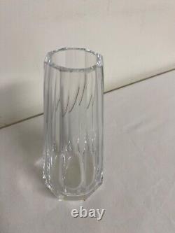 Art Deco MOSER Panel Cut Crystal Clear 6 Teardrop Bud Vase