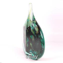 Art Glass A good Maltese Mdina Cut Ice Fish Vase signed Michael Harris 1968 72