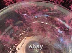 Art Nouveau Cut Glass Vase Brass Stand 19th C Flying Angels 14 Pairpoint c1532