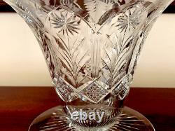 Art Nouveau Hand Cut Vase Bowl Glass Delicate Detailed Floral