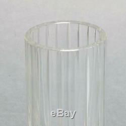 BACCARAT CRYSTAL HARMONIE STRAIGHT VASE WithVERTICAL CUTS 8, SIGNED