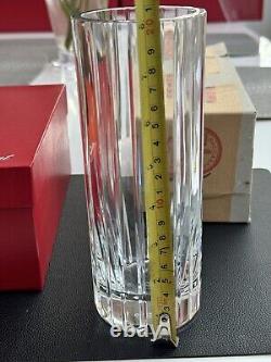 BACCARAT Crystal Vase 8 T Harmonie Cylinder Made In France with BOX