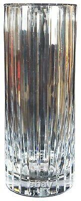 Baccarat Cut Crystal Harmonie Fluted Glass Round Cylinder Flower Vase France 12