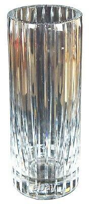Baccarat Cut Crystal Harmonie Fluted Glass Round Cylinder Flower Vase France 12