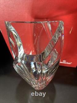 Baccarat R. Rigot Giverny Clear Super Heavy Large Crystal Vase With Original Box