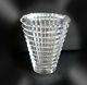 Baccarat Clear Art Glass Oval Shape Vase In Eye Design Marked