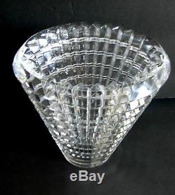 Baccarat clear art glass oval shape vase in EYE design marked